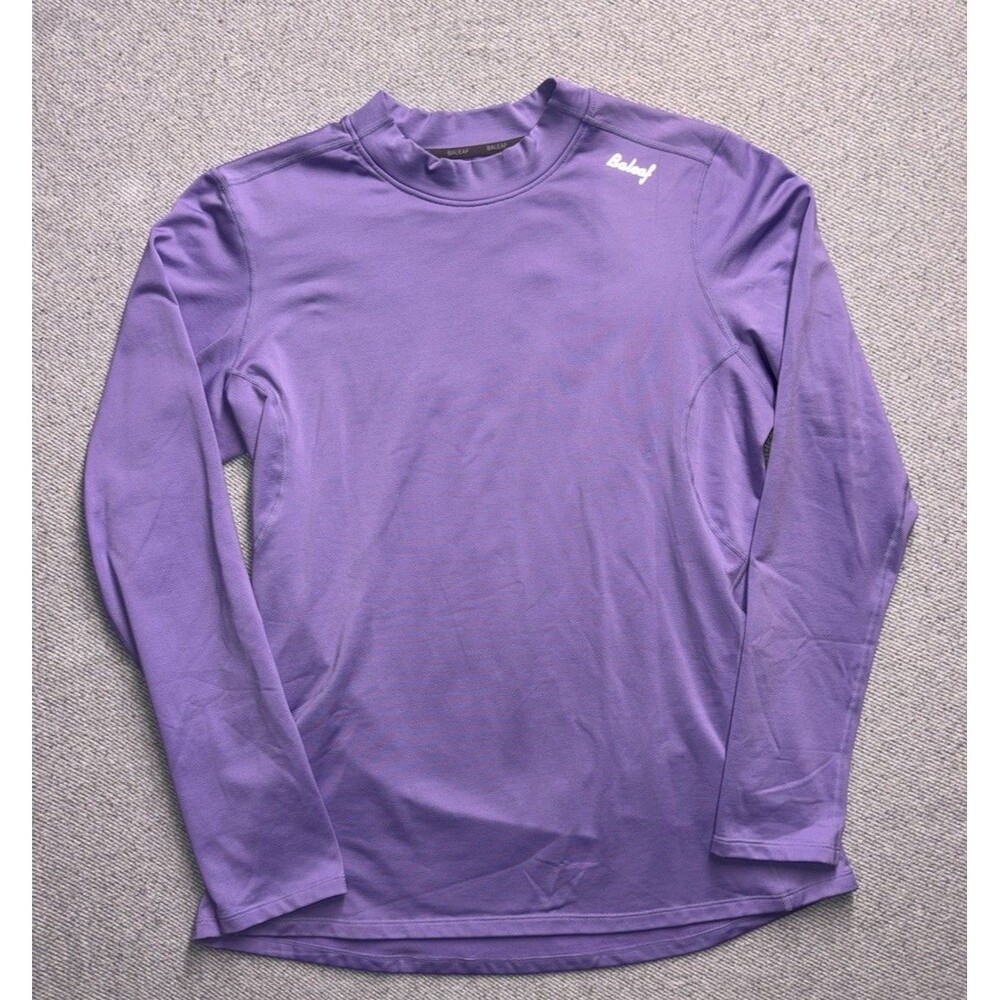 Baleaf Purple Fleece-Lined Mock Neck Thermal Long Sleeve Top - Size XL